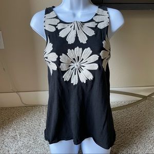 Lucky Brand Embroidered Flower Tank